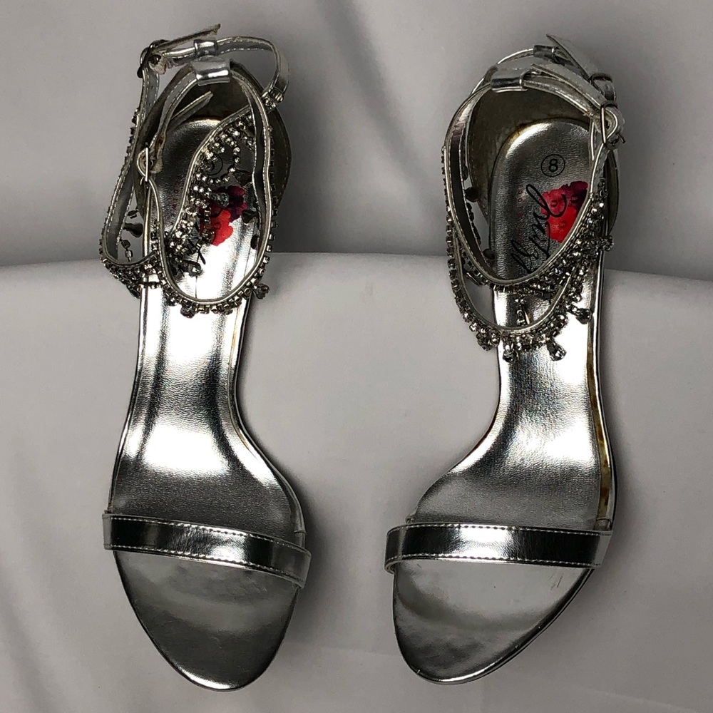 Mitzy Silver Rhinestone heels